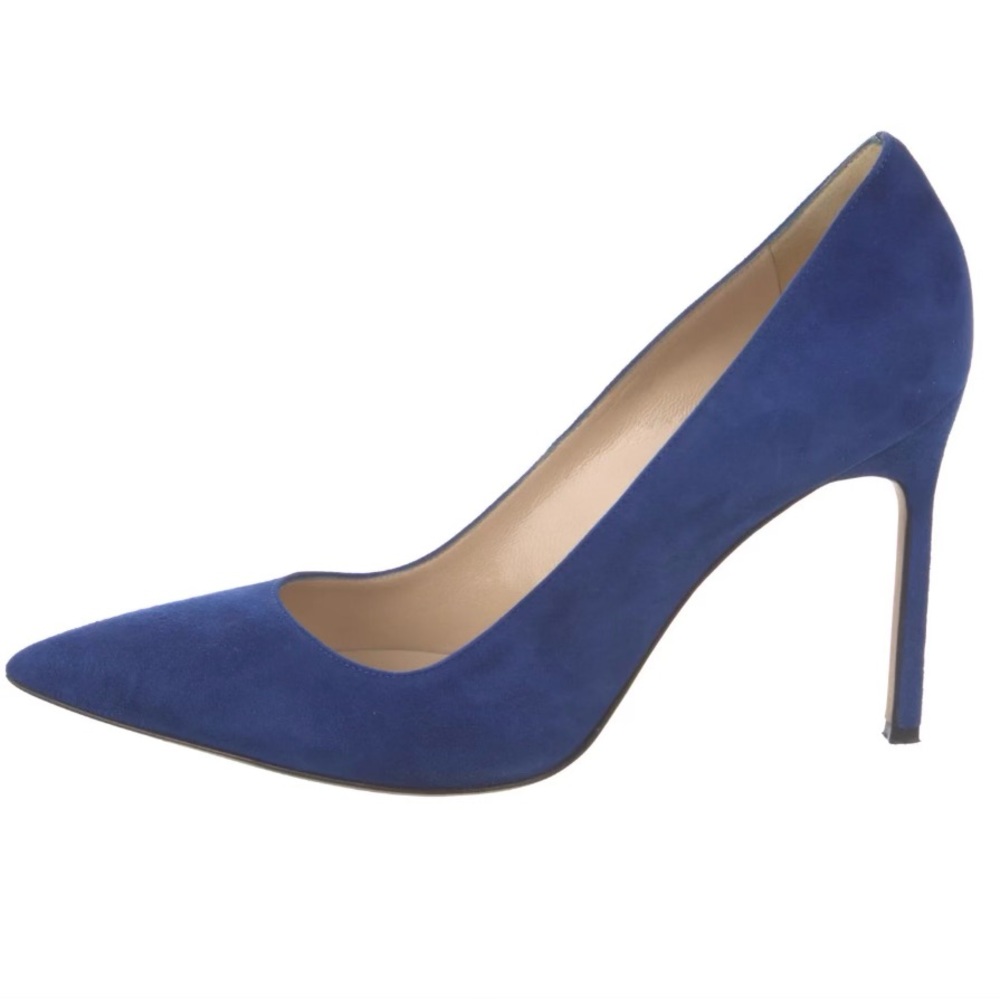Manolo Blahnik Blue Suede Pumps